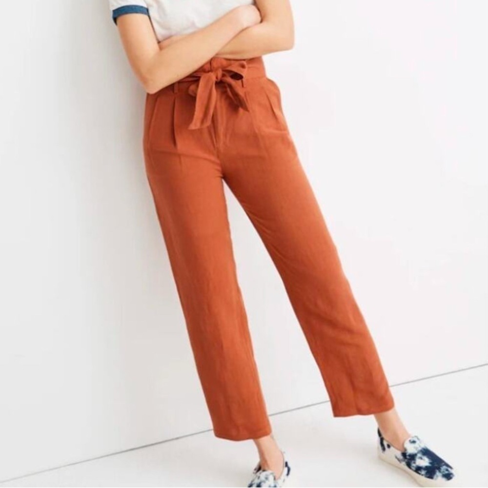 Madewell Orange High Waisted PaperBag Pants Size 10